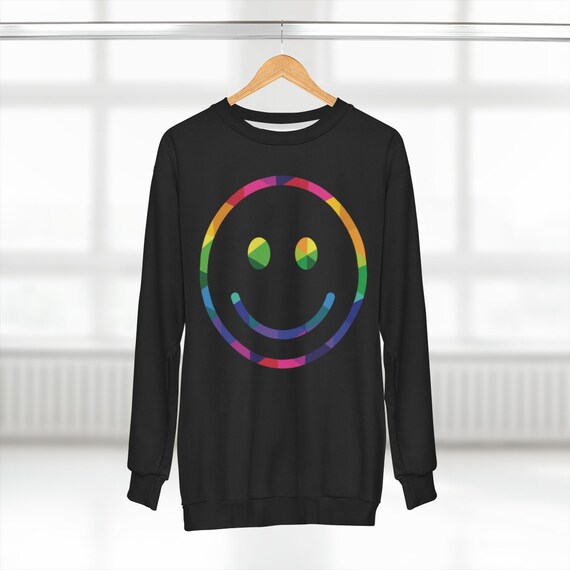Have Fun Smiley Face Sweatshirt - Pullover in Black and Multicolor