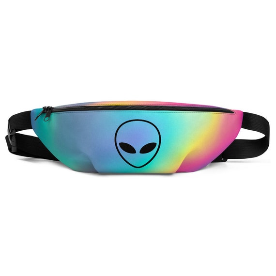 Special Festival Edition: Supergalactic Alien Fanny Pack - Rainbow Bag - Alien Mood Pack - Festival Bum Bag - Multi Colored Waist Bag