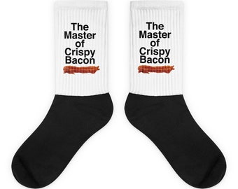 Funny Father's Day Bacon Socks - The Master of Crispy Bacon Gift for Dad