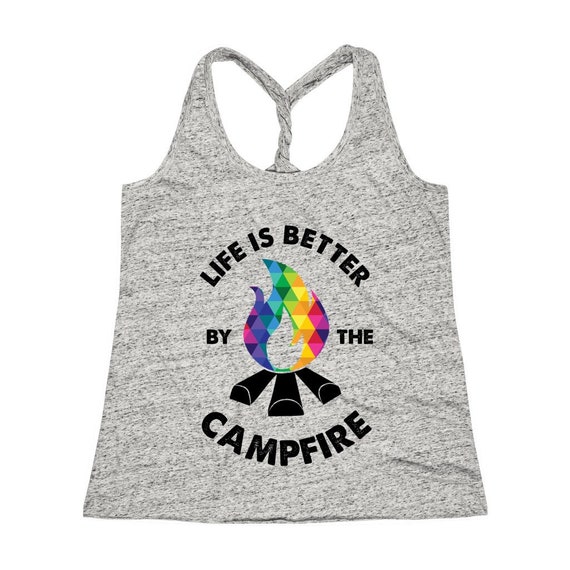 Life is Better By the Campfire Women's Cosmic Twist Back Tank Top
