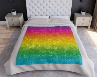 The Rainbow Aura - Crushed Velvet Blanket