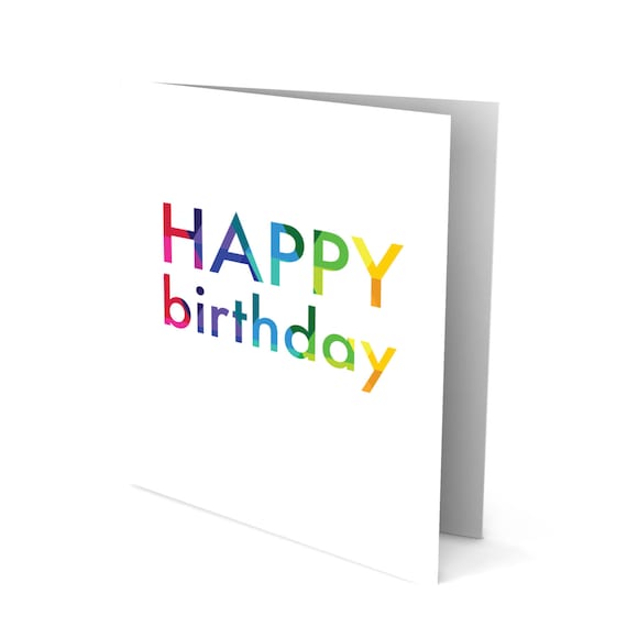 Happy Birthday Greeting Card with Colorful Text