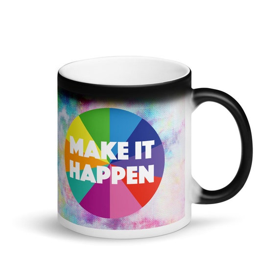 Make It Happen Matte Black Magic Mug