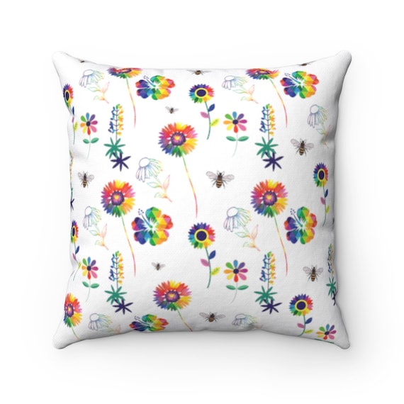 The Floral Collection: Spring Flowers Spun Polyester Square Pillow
