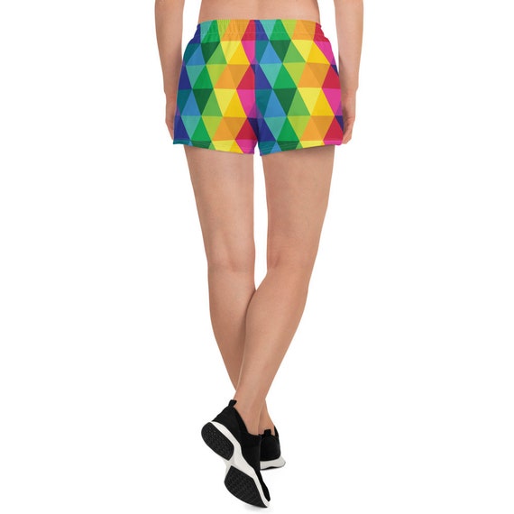 The Rainbow Geo Women's Athletic Short Shorts