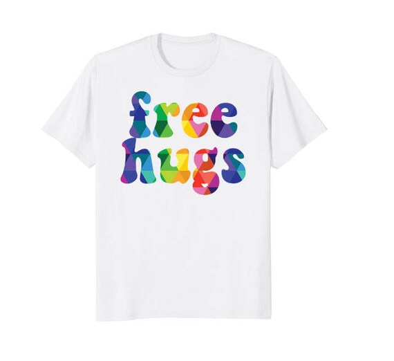 Colorful Free Hugs Tshirt Gift for Her or Him - Rainbow Gift
