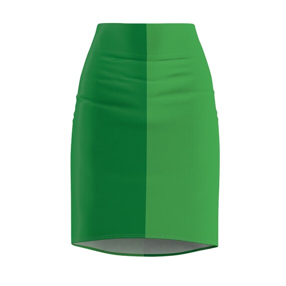 Dark + Light Green Women's Pencil Skirt