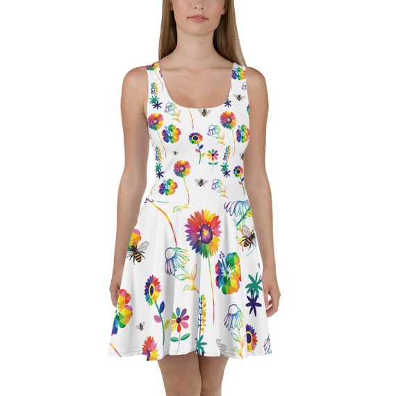 The Floral Collection: Spring Flowers Skater Dress