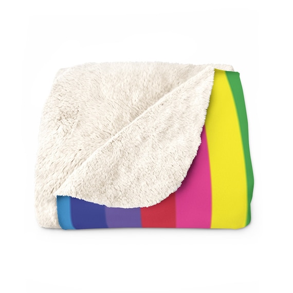 The Vivid Collection: Rainbow Striped Fleece Blanket - Cozy Plush Blanket 50" x 60" - Rainbow Throw Blanket