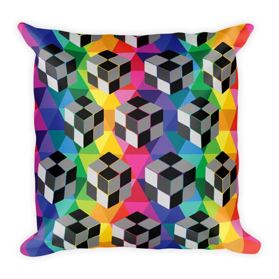 Double Sided 3D Cube Square Pillow and Eyeball Pillow