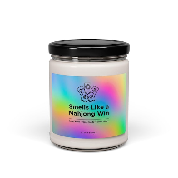 Smells Like a Mahjong Win Candle | Scented Soy 9oz | Funny Mahjong Gift | Mahjong Candle | Gift for Mahjong Players | Iridescent Jar