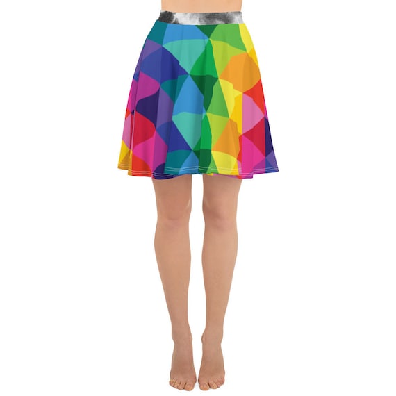 Hider House Rainbow Skater Skirt with Tie Dye Band