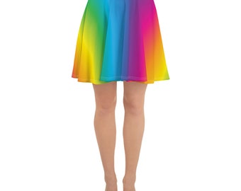 Rainbow Aura Skater Skirt