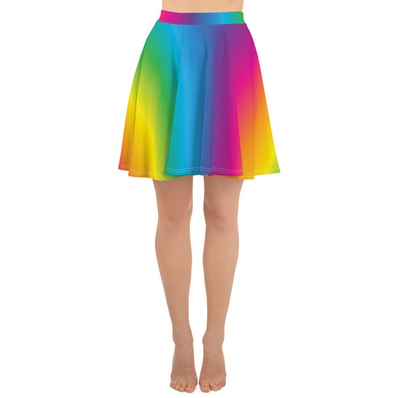 Rainbow Aura Skater Skirt