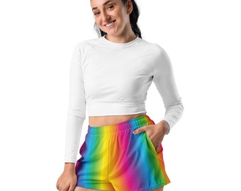 Rainbow Aura Women’s Recycled Athletic Shorts