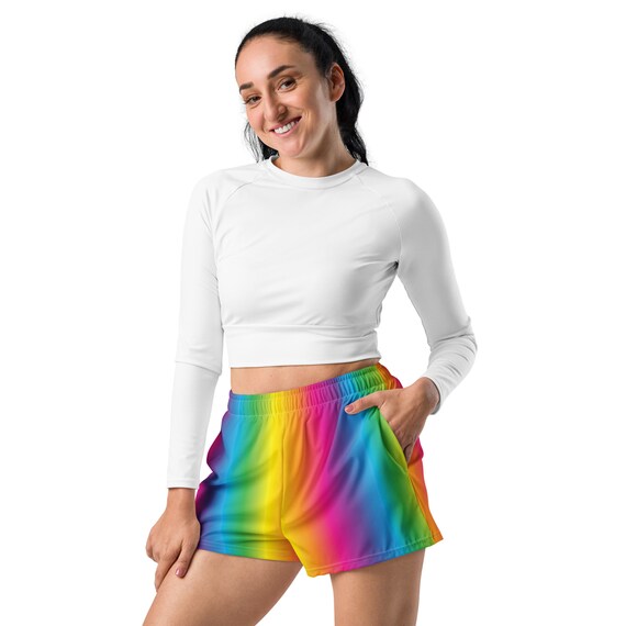 Rainbow Aura Women’s Recycled Athletic Shorts