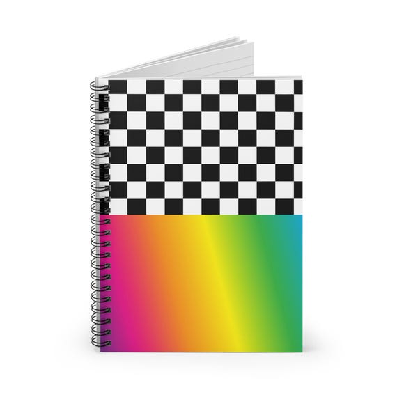 Vibrant Checkerboard Spiral Notebook - Creative Art Journal, Colorful School Notepad, Unique Gift Idea, Aesthetic Stationery, Useful [...]