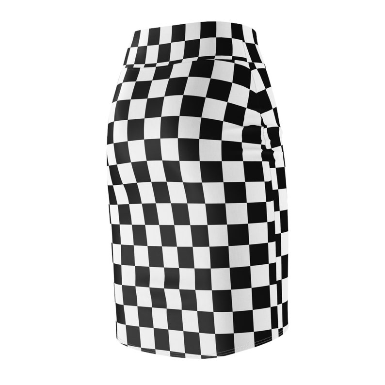 Women's Pencil Skirt Black and White Checkered Collection Fun Fashion for Everyone Trendy Design Square image 4