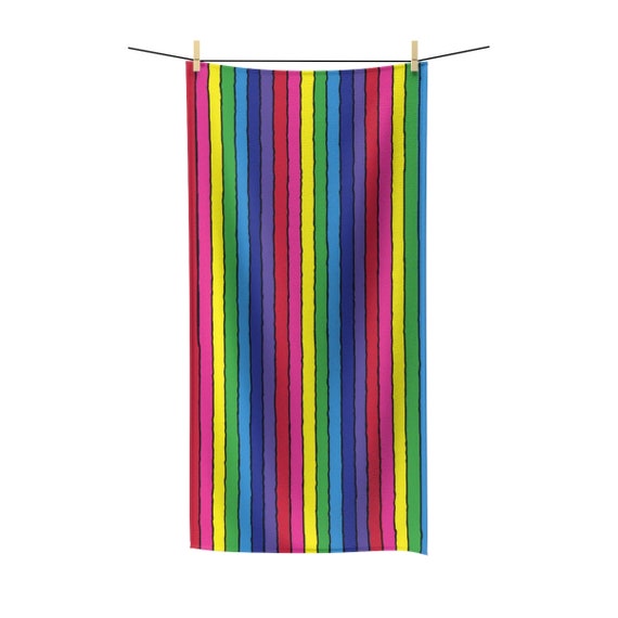 The Vivid Collection: Rainbow Striped Polycotton Towel