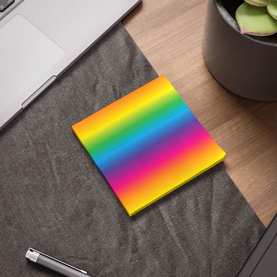 Black Ink Bliss: Rainbow Gradient Sticky Post-it® Note Pads