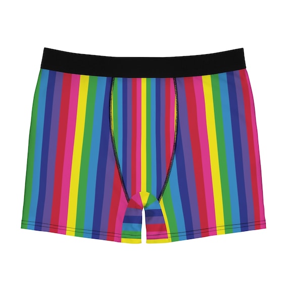 Rainbow Striped Men's Boxer Briefs