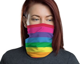 Super Sour Candy: Neck gaiter - Unisex Face Mask Covering - Colorful Stripe Pattern - Block Wind and Block Sun - Lightweight for Fishing