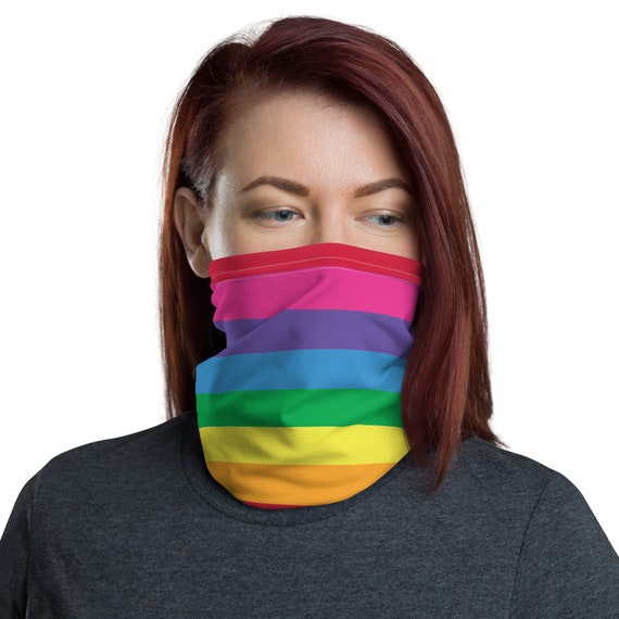 Super Sour Candy: Neck gaiter - Unisex Face Mask Covering - Colorful Stripe Pattern - Block Wind and Block Sun - Lightweight for Fishing