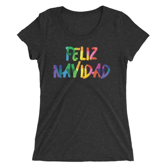 Feliz Navidad Ladies' short sleeve t-shirt Colorful Christmas Shirt Gift