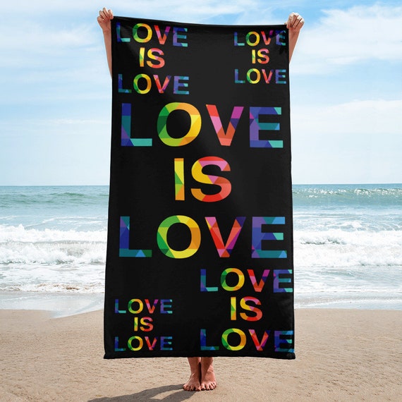 Love is Love Colorful Towel Rainbow Beach Towel Gift