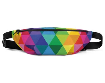 The Trio Fanny Pack - Triangle Waist Bag - Two Size Hip Pack - Multi Purse - Rainbow Bum Bag