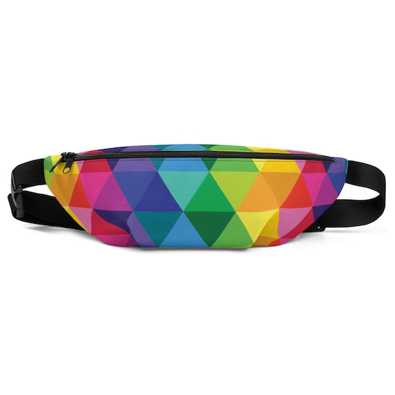 The Trio Fanny Pack - Triangle Waist Bag - Two Size Hip Pack - Multi Purse - Rainbow Bum Bag