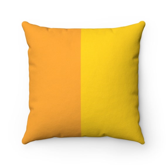 Mustard Two Toned Square Pillow - Color Block Pillows