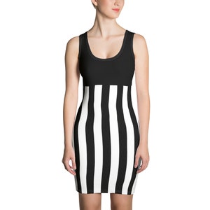 The Sexy Beetlejuice Dress Black and White Striped Dress image 1