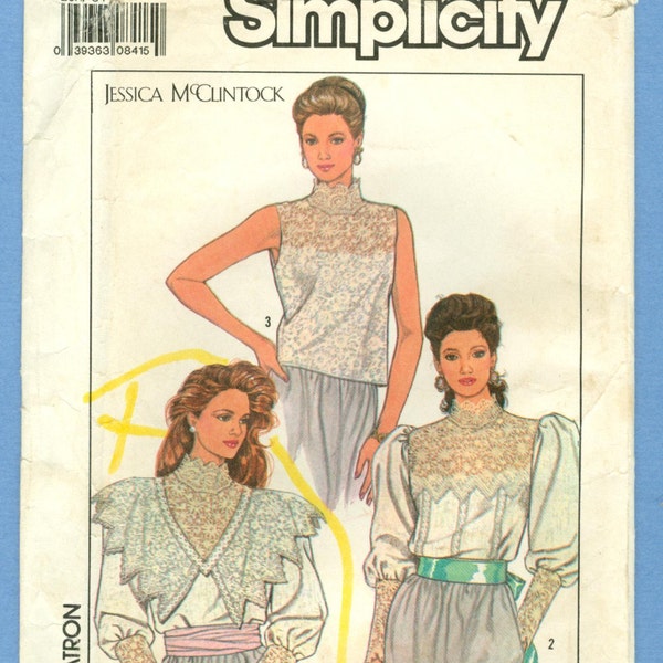 1989 Misses Blouses by Jessica McClintock Size 6 - Vintage Simplicity Sewing Pattern 9025