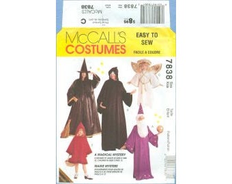 1995 Childrens Wizard Witch Angel Phantom Red Riding Hood  UC FF Size 2, 4, 5, 6, 7, 8, 10, 12 - McCall's Costumes Sewing Pattern 7838