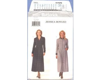 1997 Misses' Petite Loose-fitting A-line Dress by Designer Jessica Howard Uncut Factory Fold Size 12,14,16 - Butterick Sewing Pattern 5080