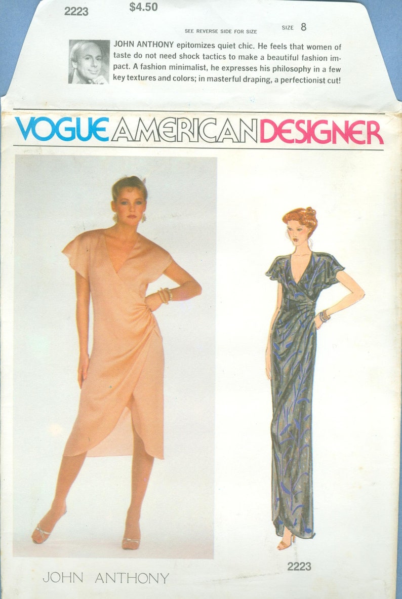 2005 Misses Dress Gown by Designer Tom and Linda Platt Uncut Factory Fold Size 6,8,10 Vogue American Designer Sewing Pattern 2847