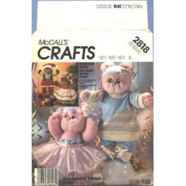 1986 18" BearFoot Bear &  Mr Claws Santa Claus Ballet Aerobic Outfits  UC FF One size - McCalls Crafts Sewing Pattern 2818 / 839