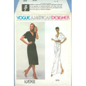 1990s Misses Blouson Dress Gown and Straight Skirt by Designer Kasper UC FF Size 10 Or 14 Vogue American Designer Sewing Pattern 2278 image 1