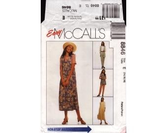 1997 Misses Separates  Button Vest Pleated Skirt Jumper Pullover Top Elastic Waist Pants Uncut Size 14,16,18 - McCalls Sewing Pattern 8846
