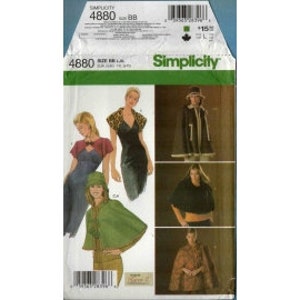 2004 Misses Front Closing Cape Capelet Shrug Outerwear & Bucket Hat by  Karen Z UC FF Size 18,20,22,24 - Simplicity Sewing Pattern 4880