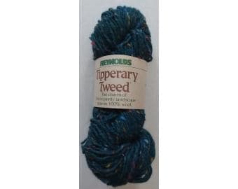 2020s 1 Skein 3.5 oz Reynolds Tipperary Tweed 100% Pure Wool Bulky Weight Teal Yarn 3.5 oz each - Reynolds Yarn 493