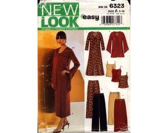 2003 Misses Separates Long Sleeve Duster Jacket Camisole Pants Skirt Uncut Size 8,10,12,14,16,18 - Simplicity New Look Sewing Pattern 6323