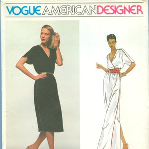 1990s Misses Blouson Dress Gown and Straight Skirt by Designer Kasper UC FF Size 10 Or 14 Vogue American Designer Sewing Pattern 2278 image 4