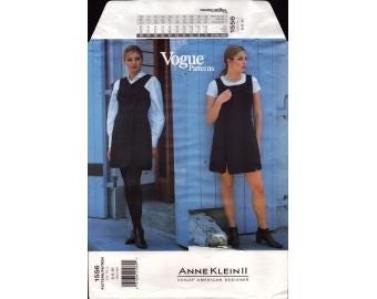 1995 Misses Sleeveless A Line Jumper Double Breasted or Zipper Long Sleeve Blouse Anne Klein  Uncut Size 6,8,10 - Vogue Sewing Pattern 1556