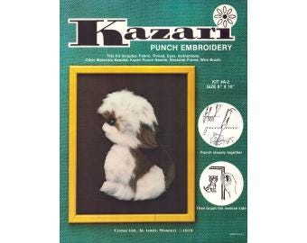 1979 Sheep Shaggy Dog Punch Needle (NOT Included) Embroidery Needlework Kit 8" x 10" - Kazari Kit A-2