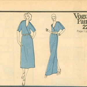 1990s Misses Blouson Dress Gown and Straight Skirt by Designer Kasper UC FF Size 10 Or 14 Vogue American Designer Sewing Pattern 2278 image 8