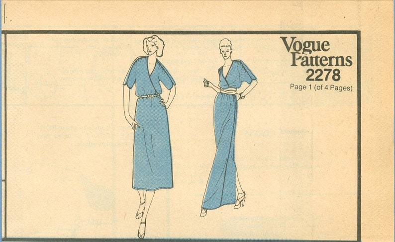 1990s Misses Blouson Dress Gown and Straight Skirt by Designer Kasper UC FF Size 10 Or 14 Vogue American Designer Sewing Pattern 2278 image 8