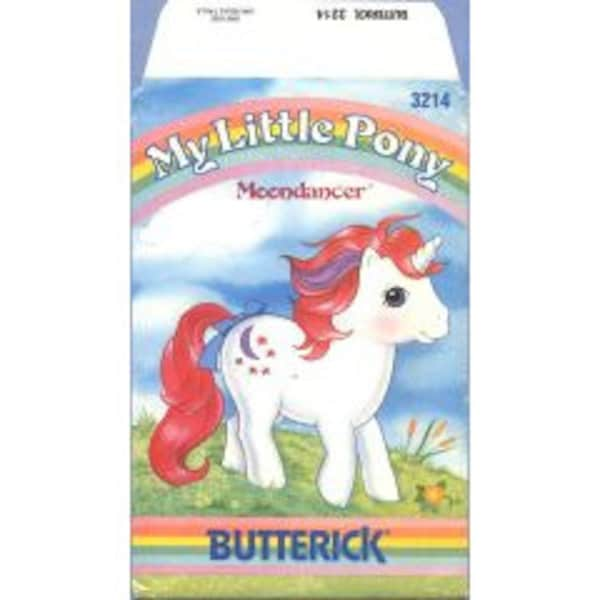 1985 My Little Pony 11-1/2" Soft Stuffed Toy Moondance Arabesque Uncut Factory Fold One Size - Butterick Sewing Pattern 3214 358