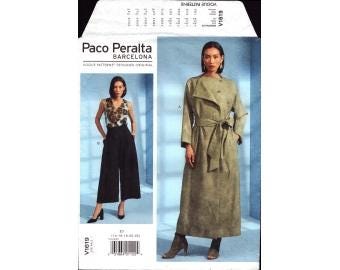 2019 Misses Duster Jacket High Waist Pleat Loose Pants by Designer Paco Peralta Barcelona UC Size 14,16,18,20,22 - Vogue Sewing Pattern 1619